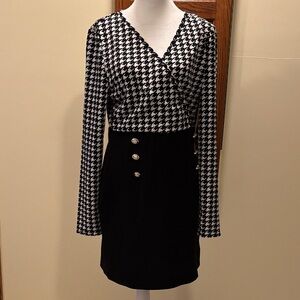 SHEIN Black and White Houndstooth dress  - size US 12